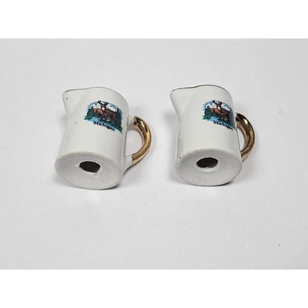 Michigan Salt Pepper Shakers Coffee Carafe Shaped Souvenir
